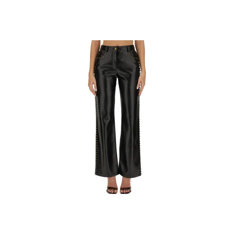 MOSCHINO Jeans Stud Detailed Wide Leg Trousers-0