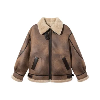 Ouyang Cropped Coats Women's Black Tea Brown