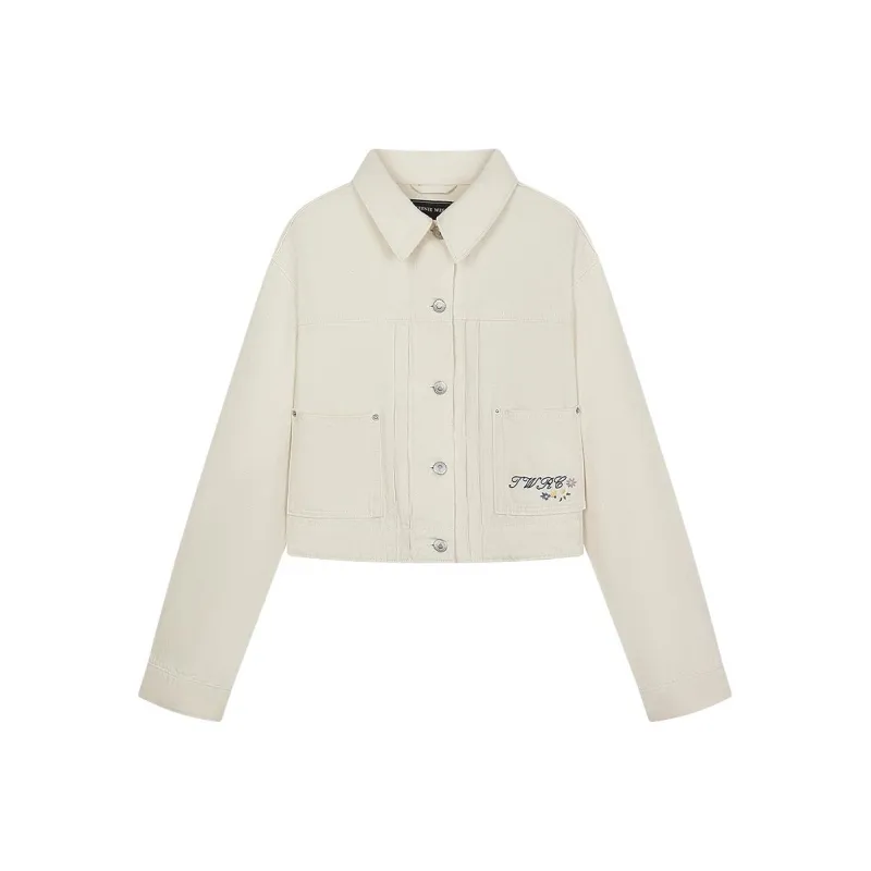 Teenie Weenie Cropped Coat Women's Ivory White-0