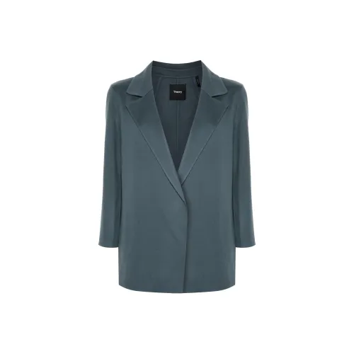 THEORY Double Breasted Clairene Green nero