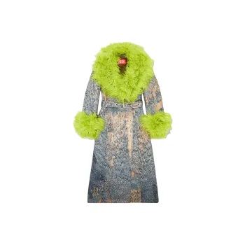 DIESEL Faux fur Belted waist Jacket