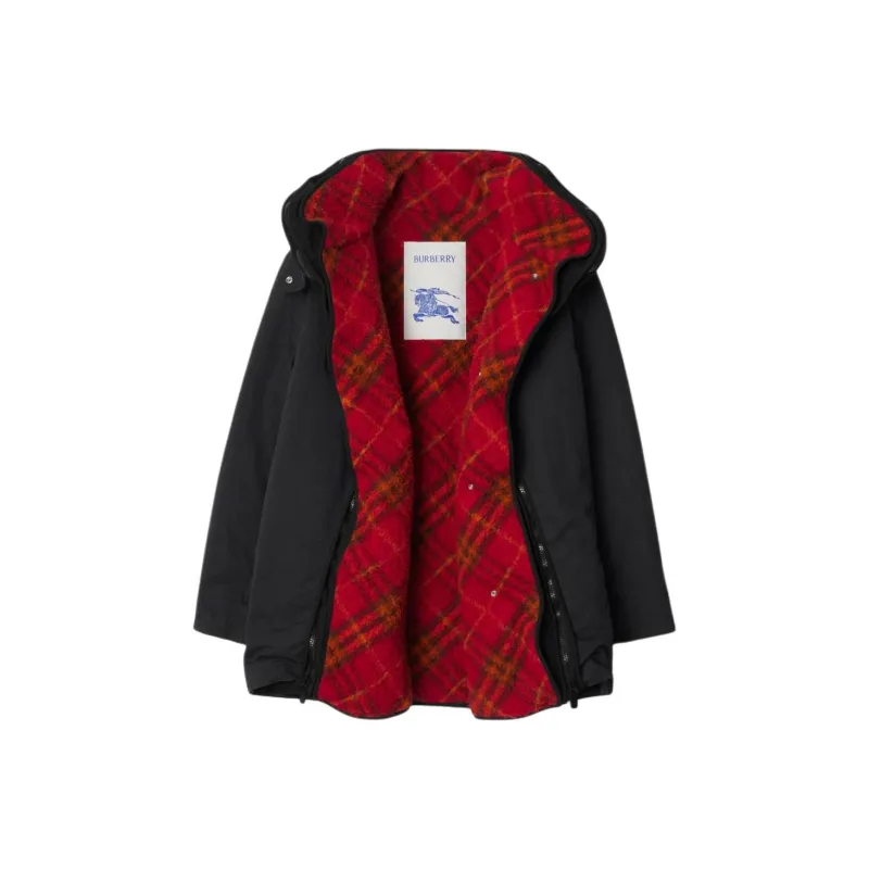 Burberry Parka Coats Women's Black-0