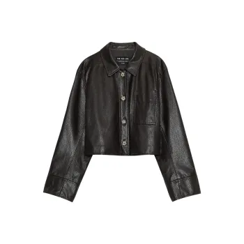 THE SEA LIFE Leather Jacket Women's Dark Butterfly Brown