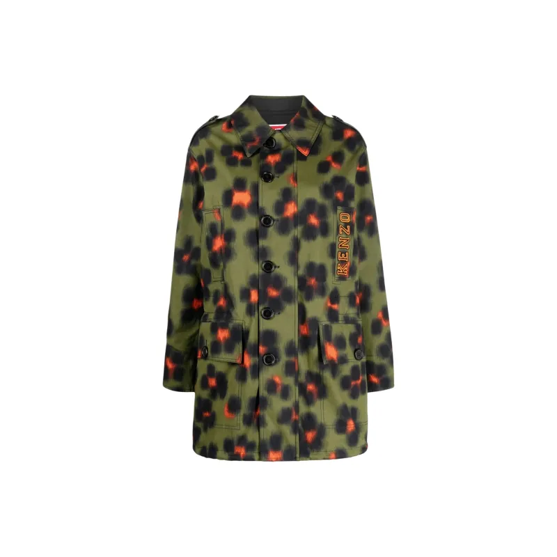 KENZO Floral print Short Raincoat-0