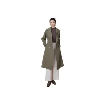 BBLLUUEE Trench Coat Women's Tea Green