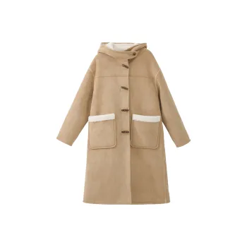 Fstudio Korean Petite Reversible Hooded Commute Relaxed Coat Women's Khaki