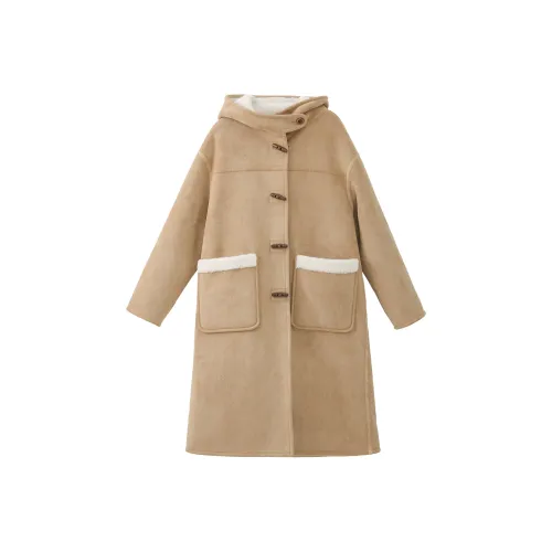 Fstudio Korean Petite Reversible Hooded Commute Relaxed Coat Women's Khaki