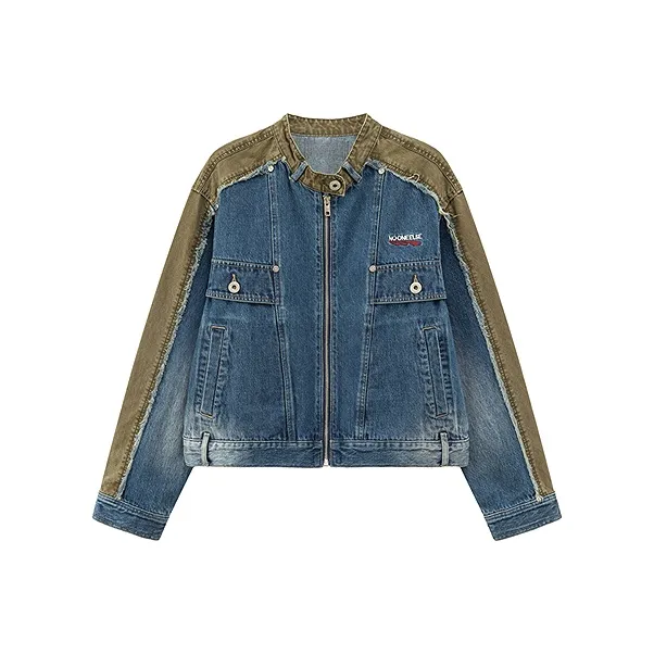 NO ONE ELSE Cropped Coat Unisex Dark Denim Blue-0