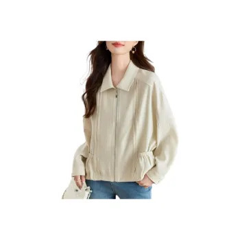 Korean Style Cropped Coat Women's Apricot