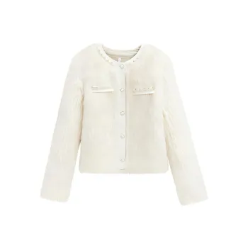 Love To Serve Velvet feel Coat Women's Apricot