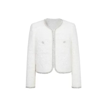 Three Quarters Cropped Coat Women's White