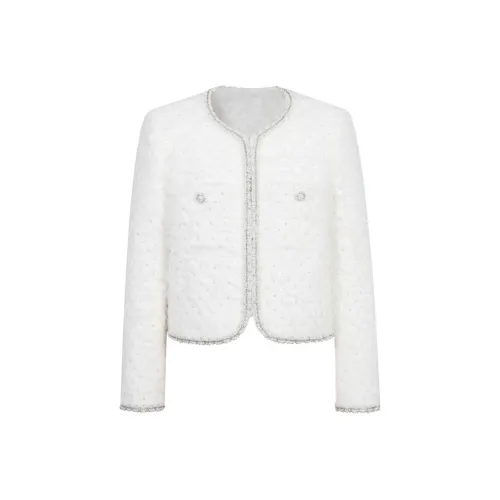 Three Quarters Cropped Coat Women's White