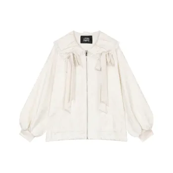 ELF SACK Cropped Coat Women's Soft Warm White