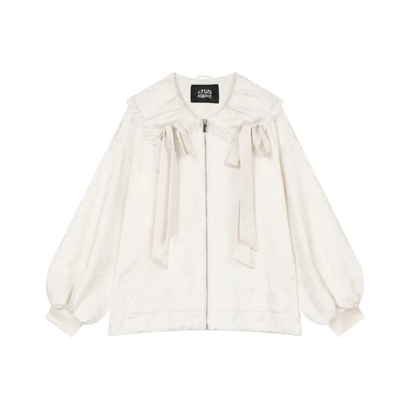 ELF SACK Cropped Coat Women's Soft Warm White-0