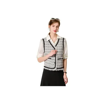 FENHONGMALI Vests Women's White