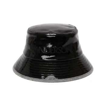 JW Anderson Logo Embroidered Coated Denim Bucket Hat