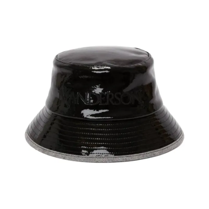 JW Anderson Logo Embroidered Coated Denim Bucket Hat-0