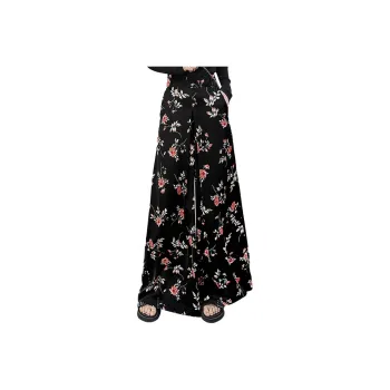 Cypress House Casual Pants Women's Black Red Floral