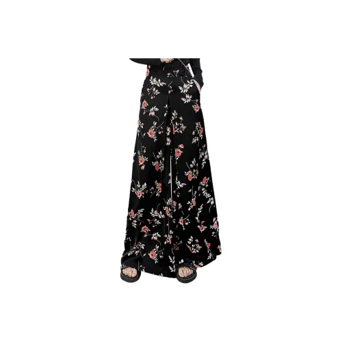 Cypress House Casual Pants Women's Black Red Floral