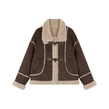 XWI Velvet feel Coat Women's Dark Coffee