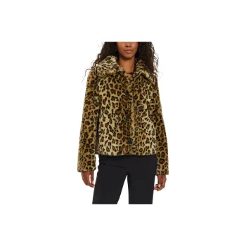 GUESS Velvet-feel Coat Women's Brown