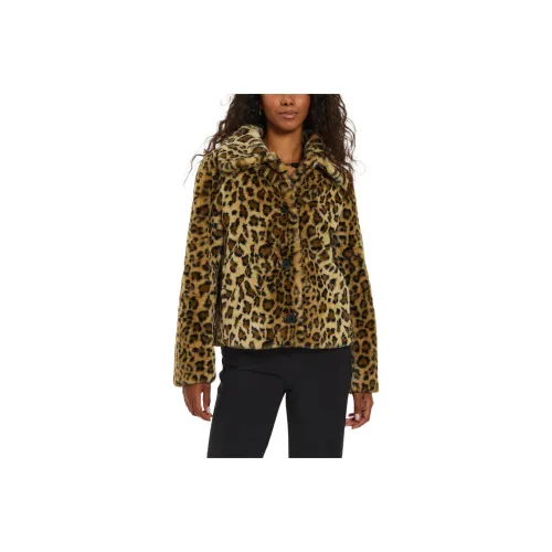 GUESS Velvet-feel Coat Women's Brown