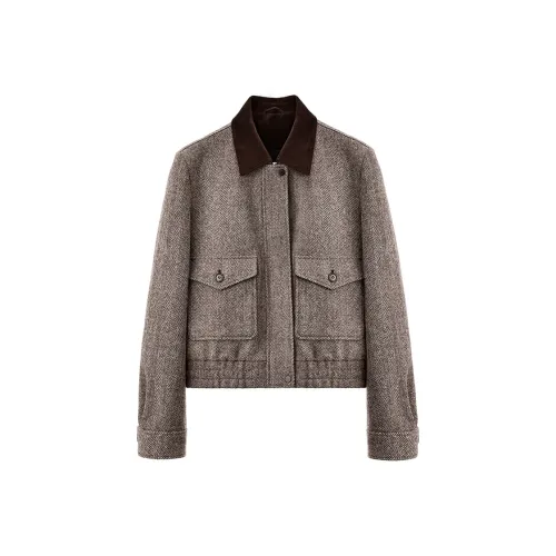 SINBOS Coats Women's Red Brown