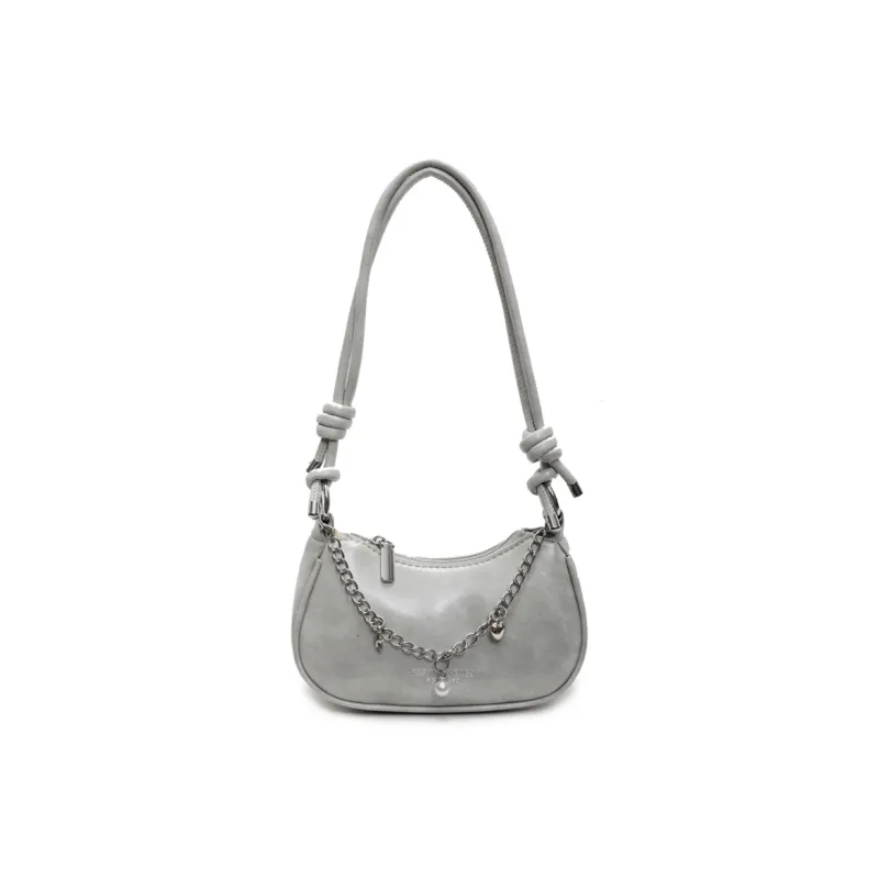 TOUTSEUL YOLO PU Crossbody Underarm Shoulder Bag Women's Ecru/Gray/Pink/Black-5
