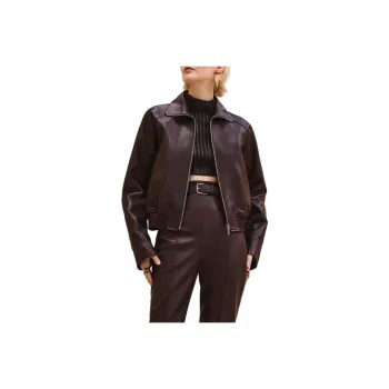 HERMES FW24 Leather Jacket Women's Red