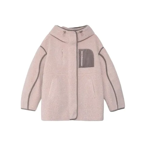 SEMICIRCLE Velvet-feel Coat Women's Light Pink