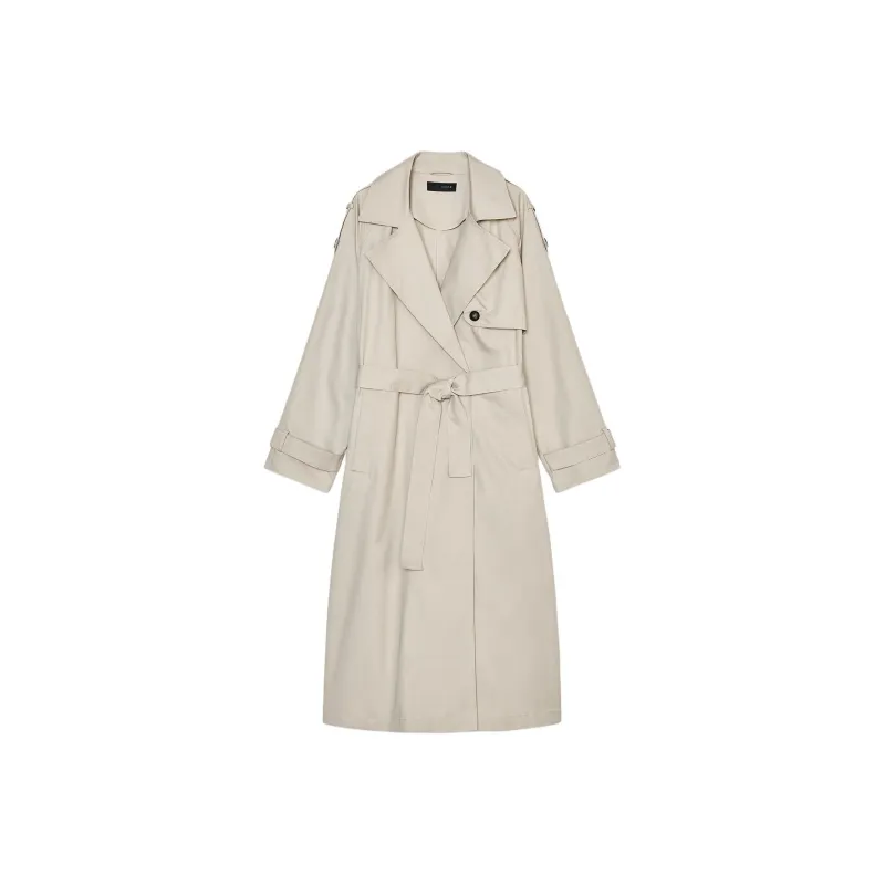 ZARA Trench Coat Women's Beige Yellow-0