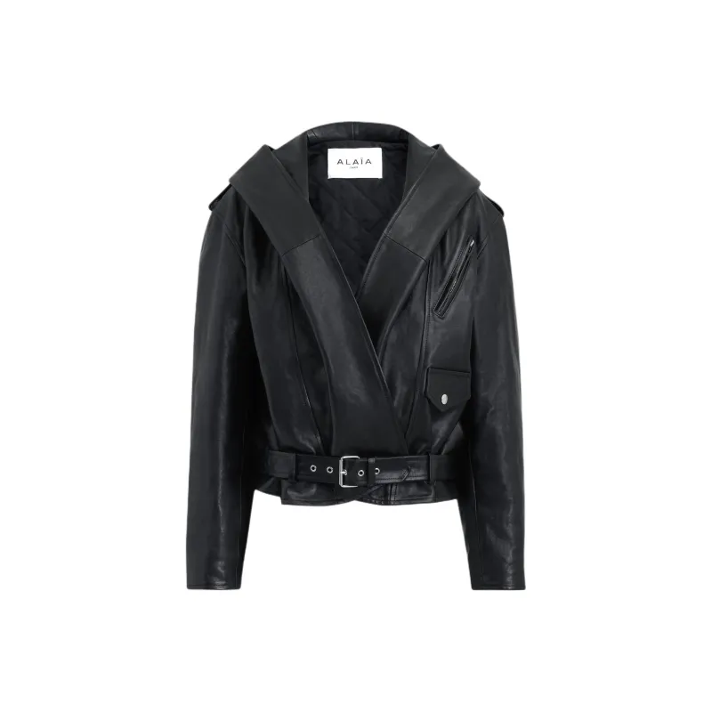 Alaia Hooded Biker Jacket-0