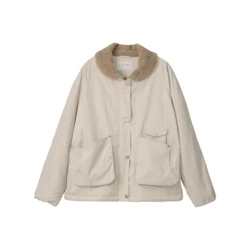 Fstudio Korean Petite Lambswool Coat Top Women's Light Khaki