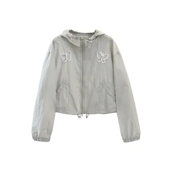 TOUCH Cropped Coat Women's Light Gray