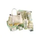 「New Chinese Style-Elegant White Handbag」+Insulated Cup+Lotus Charm Silk Scarf+Floral Tea