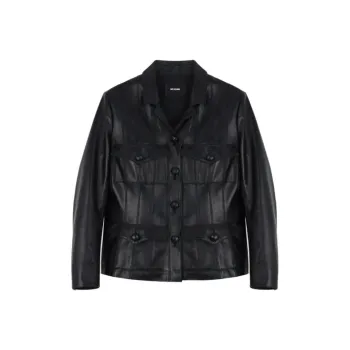WE11DONE Leather Jacket Women's Black