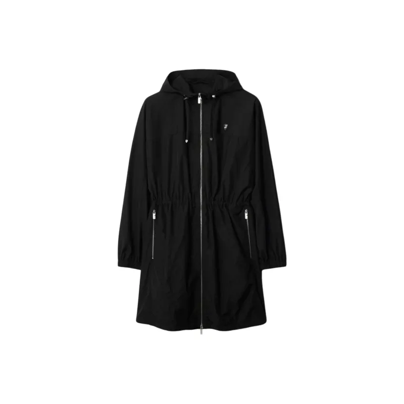 Burberry Logo Plaque Hooded Drawstring Trench Coat-0