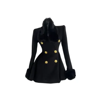 TUSHIFEI Velvet feel Coat Women's Black