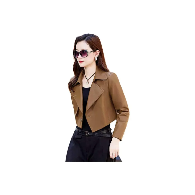 Yi Mengyuan Leather Jacket Women's-1