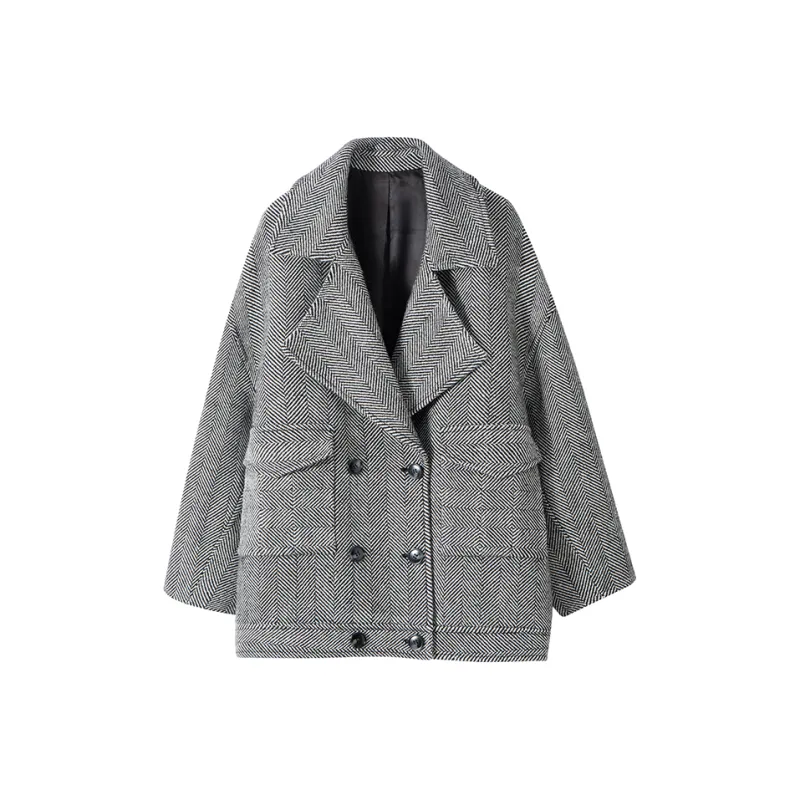 MOSIIMORII Coats Women's Classic Black White-0