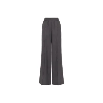 Brunello Cucinelli High Waist Elastic Waist Wide Leg Trousers