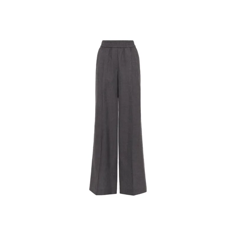 Brunello Cucinelli High Waist Elastic Waist Wide Leg Trousers-0