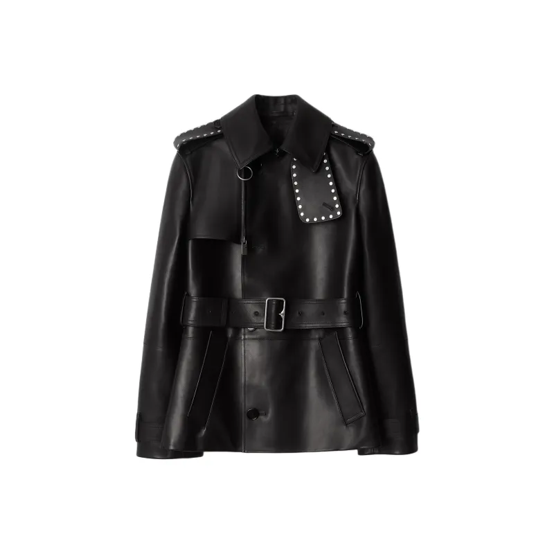 Burberry Belted Collared Trench Jacket-0