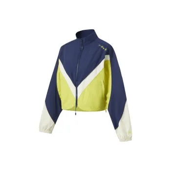 LiNing Fitness Series Trench Coat Women's Dark Ship Blue/Apple Green/Creamy Yellow