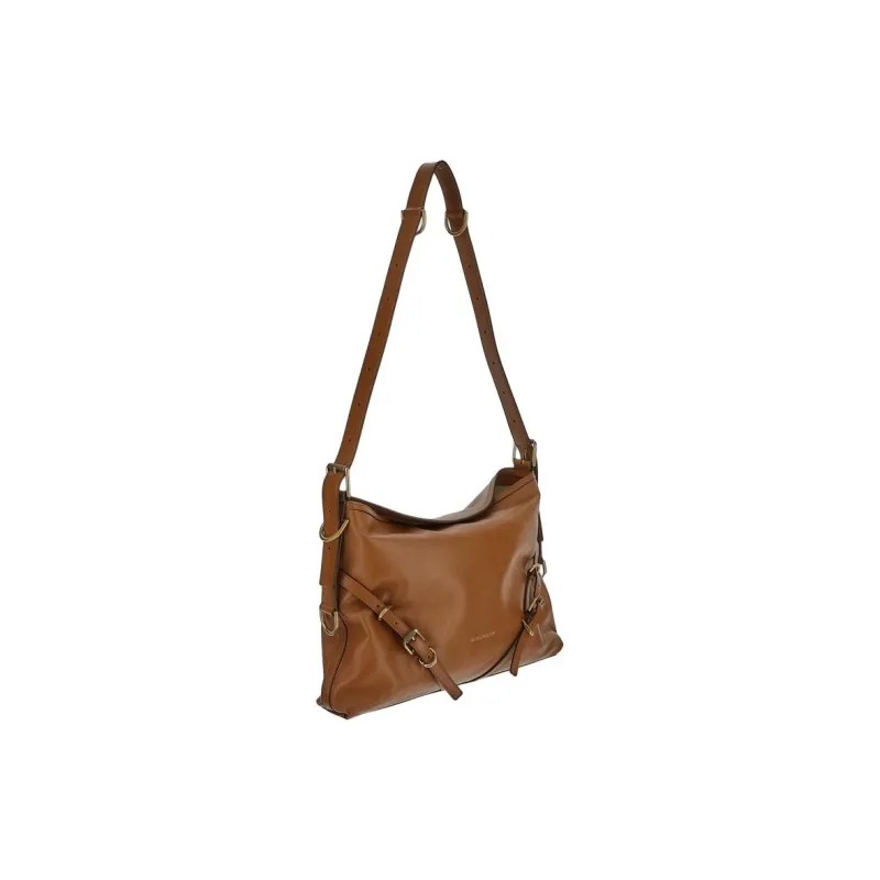Givenchy Voyou Leather Shoulder Bag Medium Size Women's Brown-1