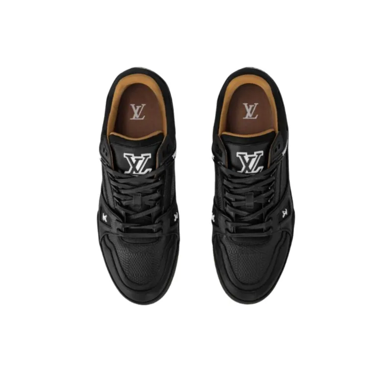 LOUIS VUITTON Trainer Low Top Skateboard Shoes Men's Black-3