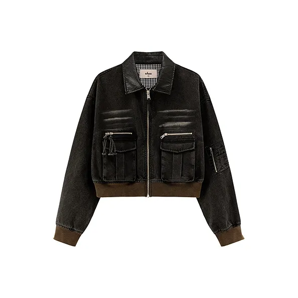 CHUU Denim Jacket Women's Black-0