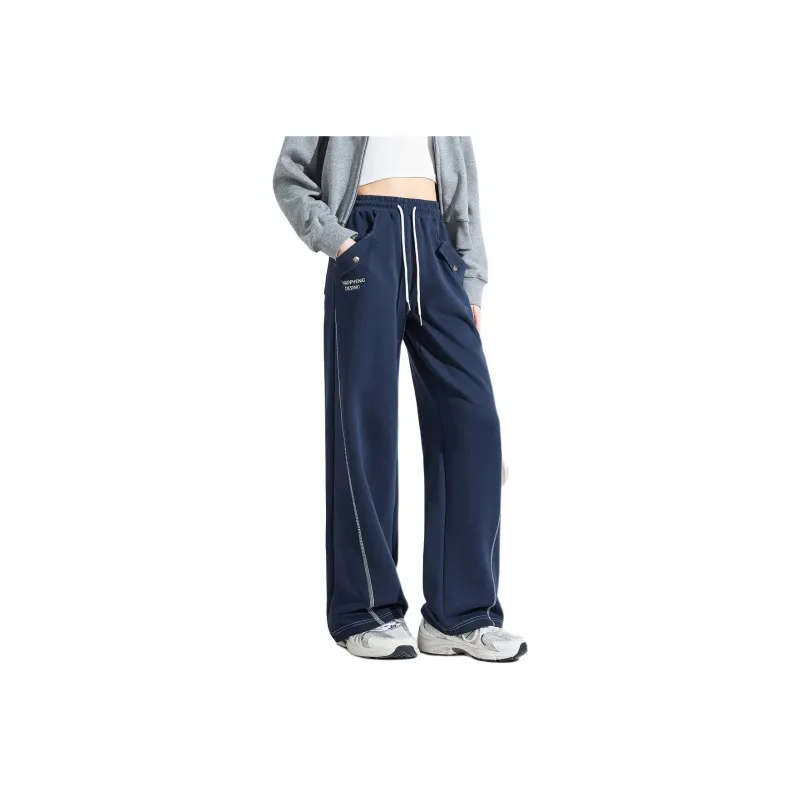 Tonlion Casual Pants Women's Navy Blue-0