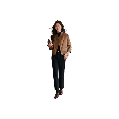 Mo Han Yi Mei Baseball Jacket Women's Khaki