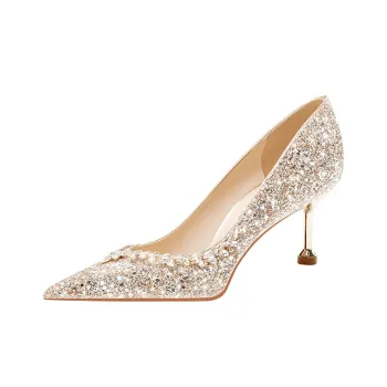 Lan Miao Slim Heel High Heels 6.5CM Women's Gold